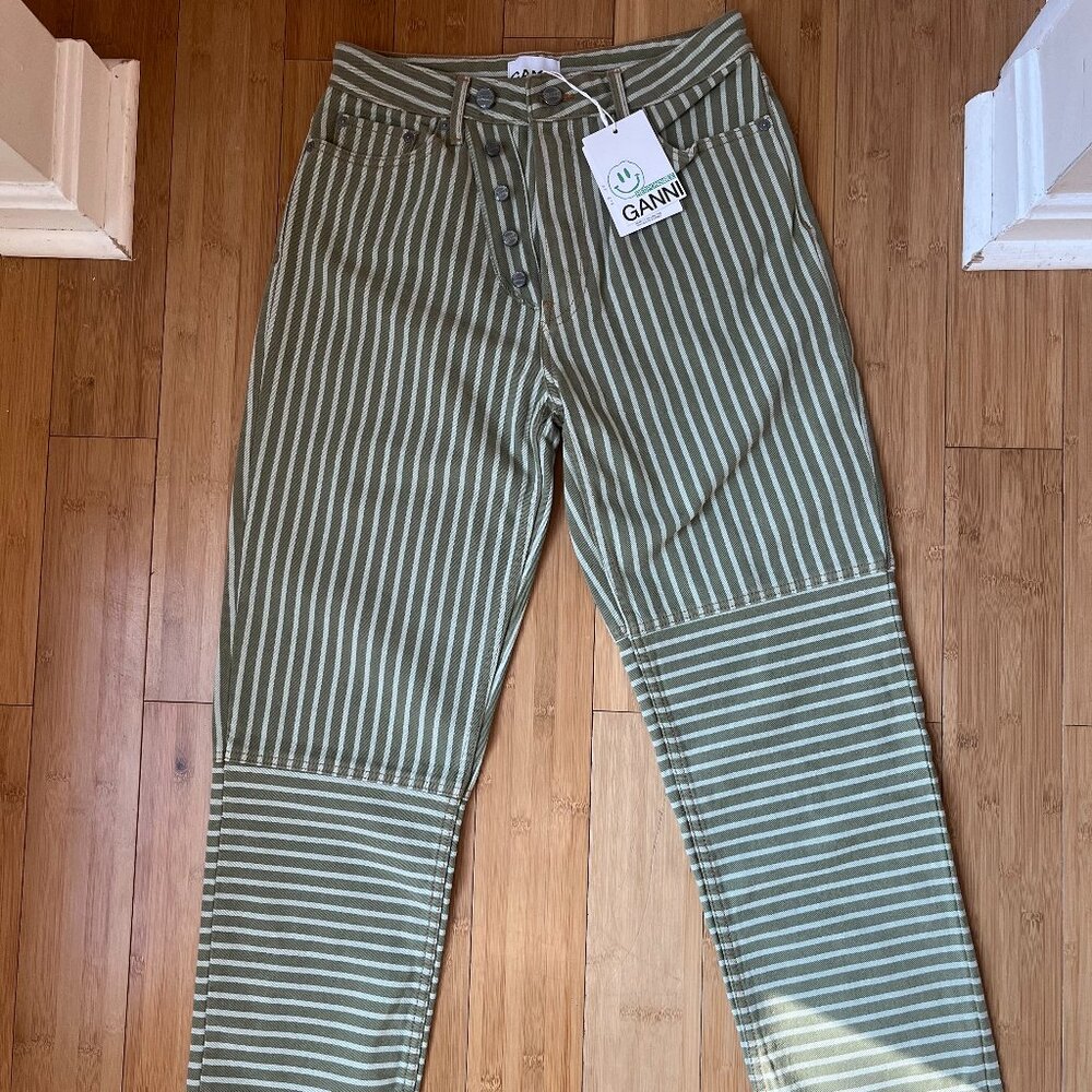 Ganni denim striped jeans